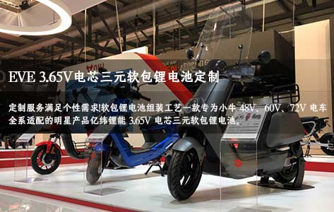 億緯鋰能3.65V電芯三元軟包鋰電池定制,小牛48V60V72V電車全系適配